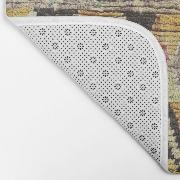 Vintage Moroccan Abstract Geometric Rug Print Bath Mat Gallery Image 2