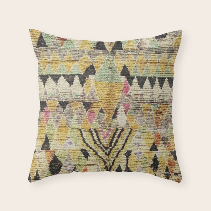 Vintage Moroccan Abstract Geometric Rug Print Throw Pillow Gallery Image 6