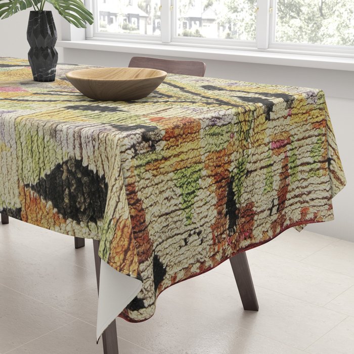Vintage Moroccan Abstract Geometric Rug Print Tablecloth Gallery Image 3