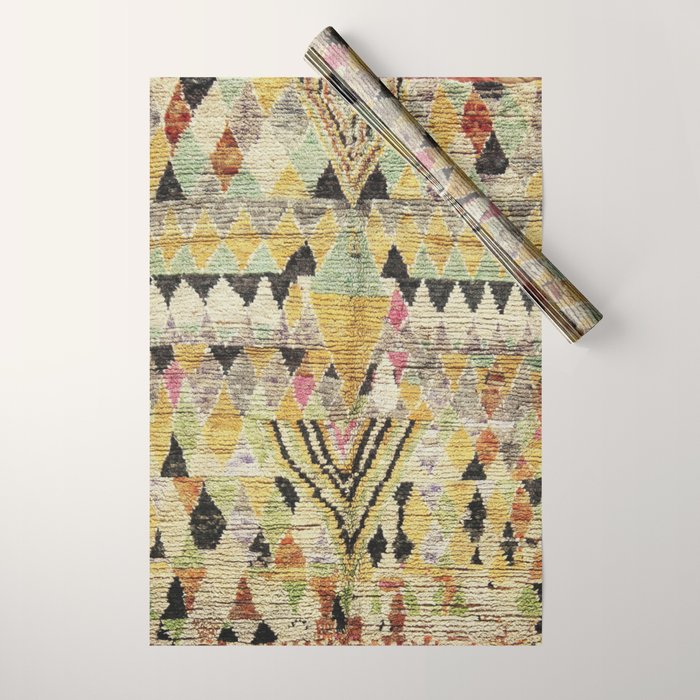 Vintage Moroccan Abstract Geometric Rug Print Wrapping Paper Gallery Image 1