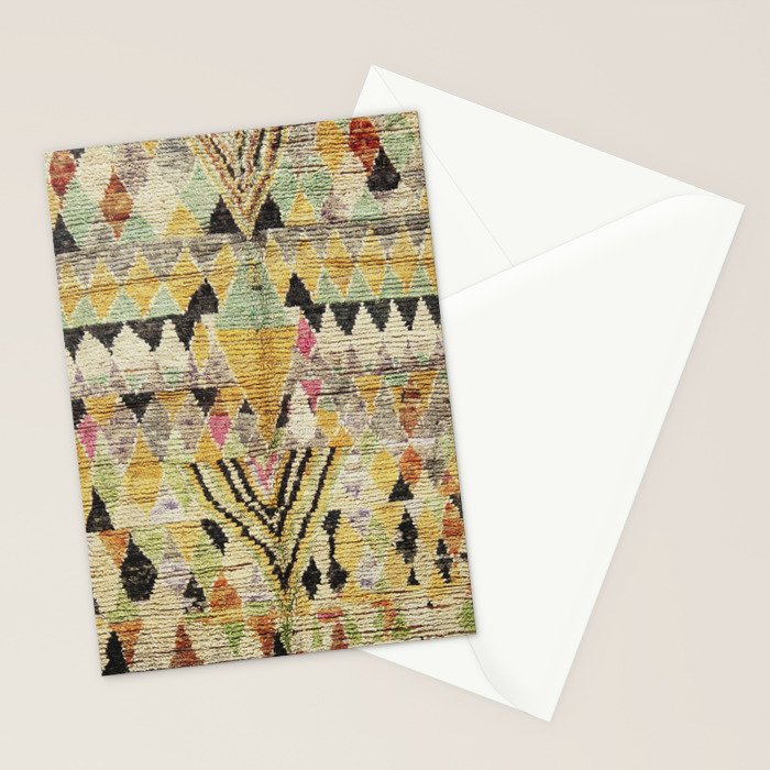 Vintage Moroccan Abstract Geometric Rug Print Stationery Card Gallery Image 2