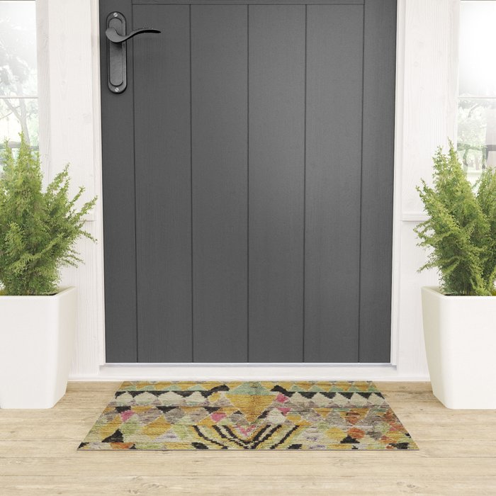 Vintage Moroccan Abstract Geometric Rug Print Welcome Mat Gallery Image 3