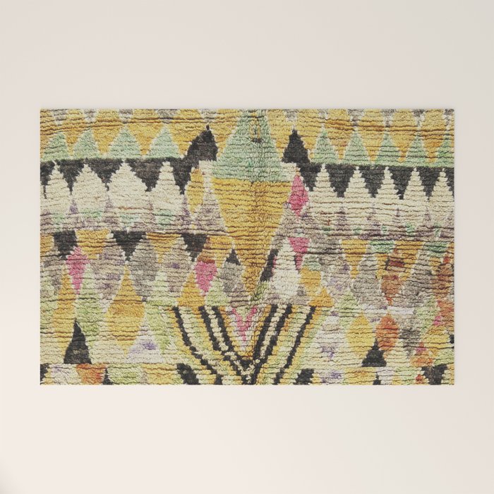 Vintage Moroccan Abstract Geometric Rug Print Welcome Mat Gallery Image 1