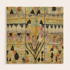 Vintage Moroccan Abstract Geometric Rug Print Wood Wall Art Gallery Image 1