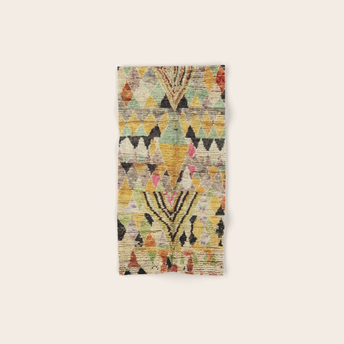 Vintage Moroccan Abstract Geometric Rug Print Bath Towel Gallery Image 1
