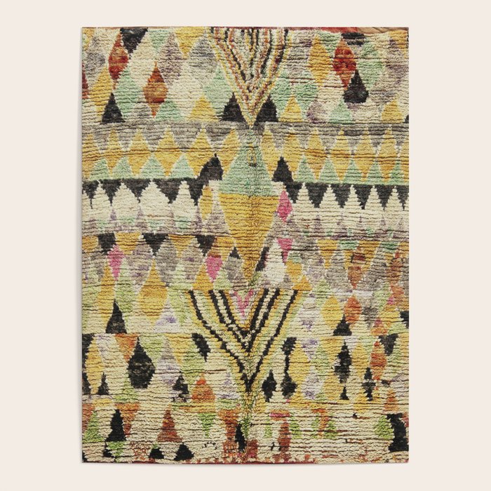 Vintage Moroccan Abstract Geometric Rug Print Poster Gallery Image 4