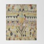 Vintage Moroccan Abstract Geometric Rug Print Throw Blanket Gallery Image 2