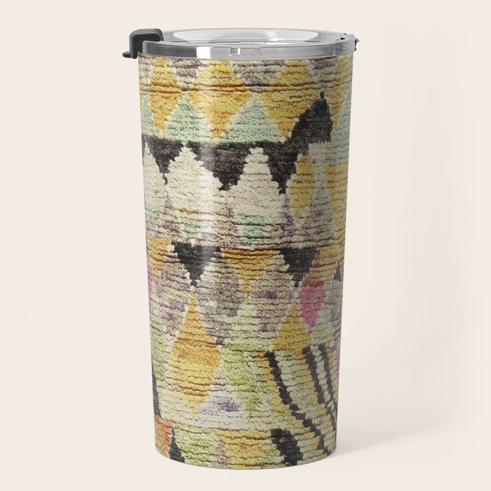 Vintage Moroccan Abstract Geometric Rug Print Travel Mug Gallery Image 3