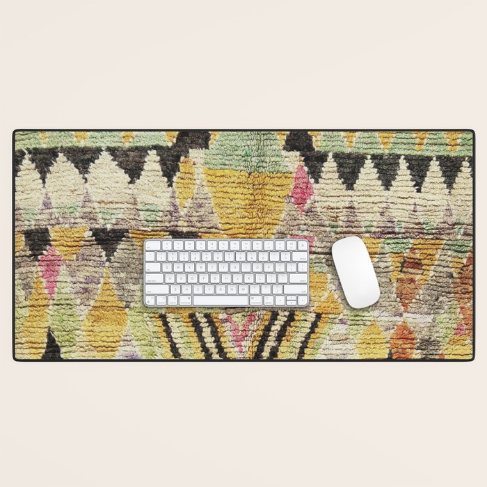 Vintage Moroccan Abstract Geometric Rug Print Desk Mat Gallery Image 1