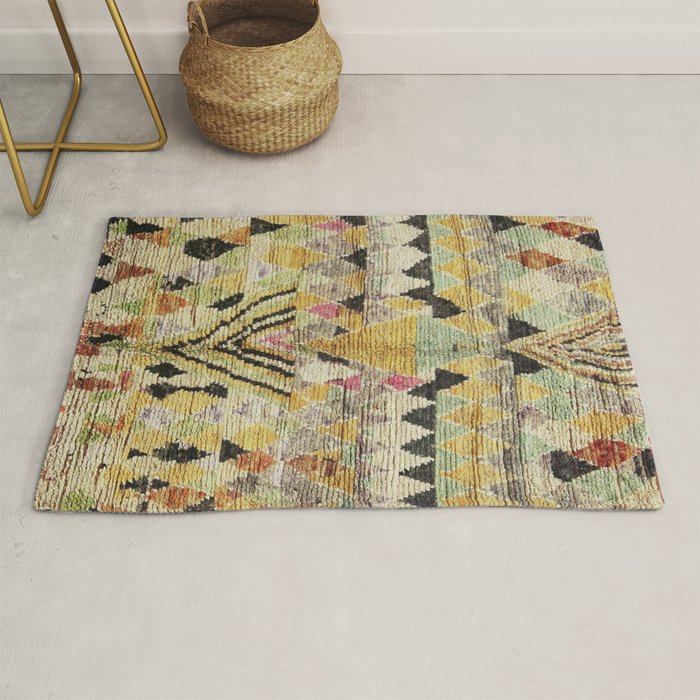 Vintage Moroccan Abstract Geometric Rug Print Rug Gallery Image 1