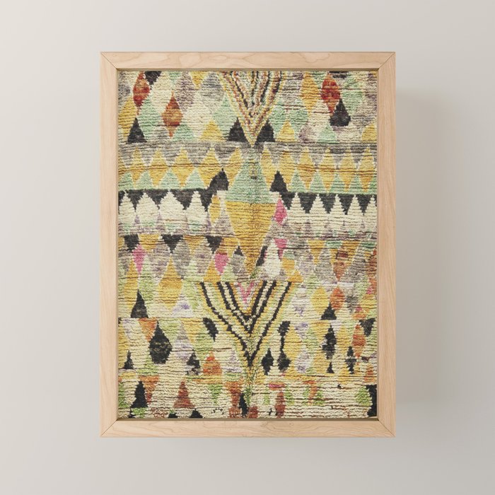 Vintage Moroccan Abstract Geometric Rug Print Mini Art Print Gallery Image 1