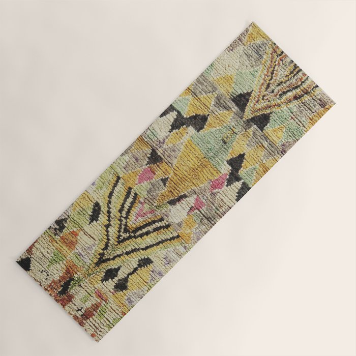 Vintage Moroccan Abstract Geometric Rug Print Yoga Mat Gallery Image 1