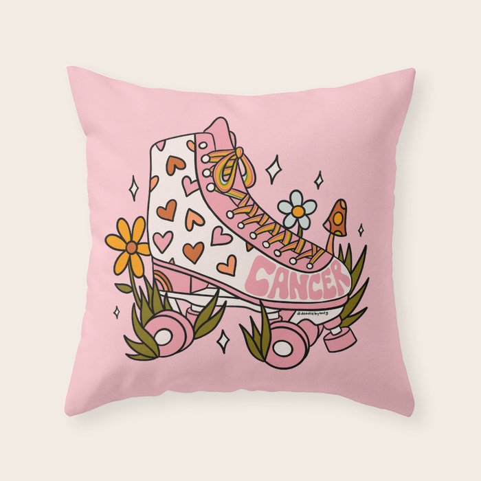 Cancer Zodiac Roller Skate Throw Pillow Gallery Image 6