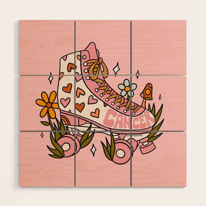 Cancer Zodiac Roller Skate Wood Wall Art Gallery Image 1
