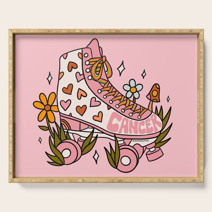 Cancer Zodiac Roller Skate Serving Tray Gallery Image 1