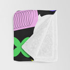 Trendy y2k sticker art pattern Throw Blanket Gallery Image 3