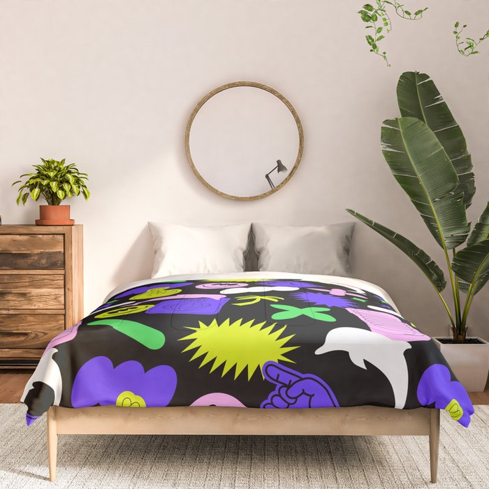 Trendy y2k sticker art pattern Comforter Gallery Image 3