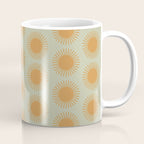 Boho Summer Sun Pattern VIII Sage and Orange Coffee Mug Gallery Image 1