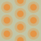 Boho Summer Sun Pattern VIII Sage and Orange Coffee Mug Gallery Image 2