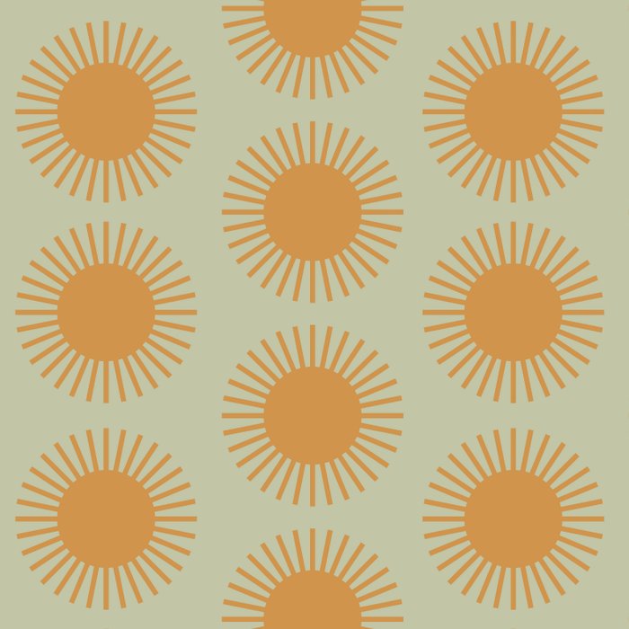 Boho Summer Sun Pattern VIII Sage and Orange Coffee Mug Gallery Image 2