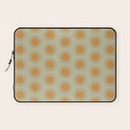 Boho Summer Sun Pattern VIII Sage and Orange Laptop Sleeve Gallery Image 1