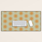 Boho Summer Sun Pattern VIII Sage and Orange Desk Mat Gallery Image 1