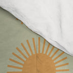 Boho Summer Sun Pattern VIII Sage and Orange Comforter Gallery Image 4