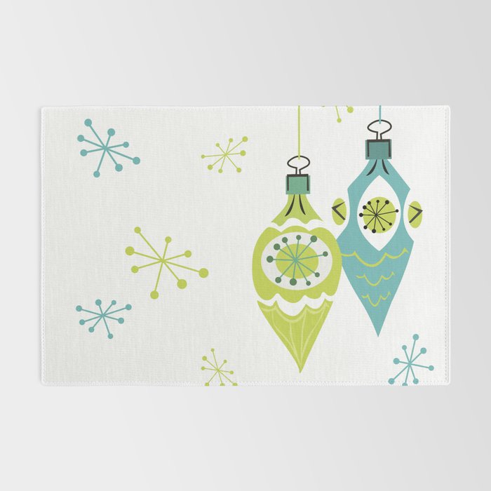 Mid Century Modern Christmas Ornaments Rug Gallery Image 2
