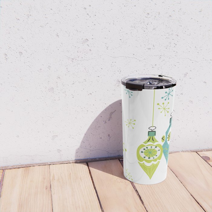 Mid Century Modern Christmas Ornaments Travel Mug Gallery Image 4