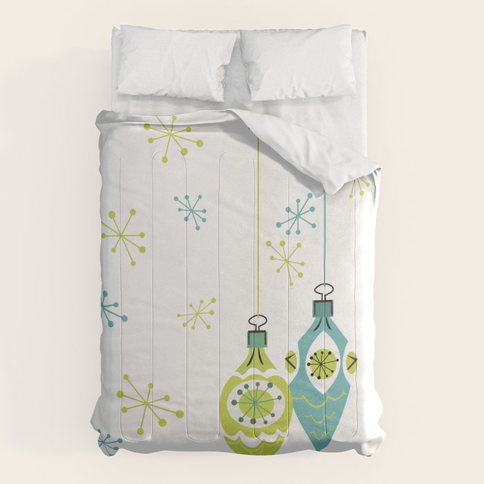 Mid Century Modern Christmas Ornaments Comforter Gallery Image 1
