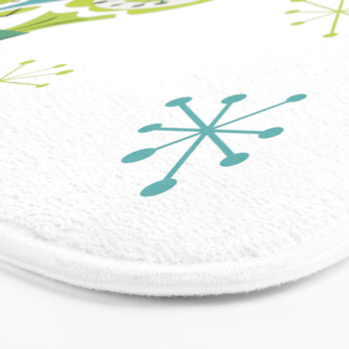 Mid Century Modern Christmas Ornaments Bath Mat Gallery Image 3