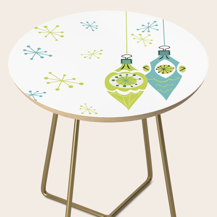 Mid Century Modern Christmas Ornaments Side Table Gallery Image 2