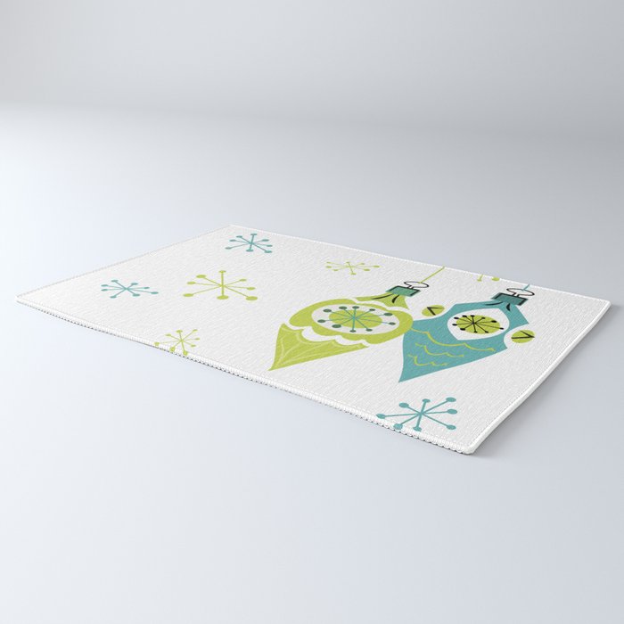 Mid Century Modern Christmas Ornaments Rug Gallery Image 3