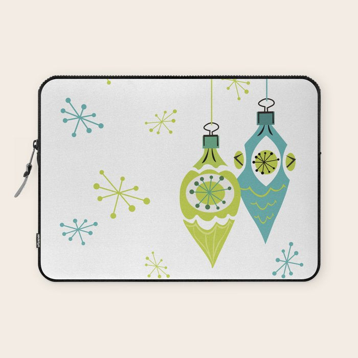 Mid Century Modern Christmas Ornaments Laptop Sleeve Gallery Image 1