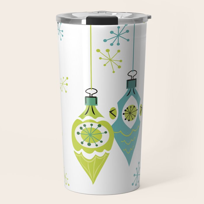 Mid Century Modern Christmas Ornaments Travel Mug Gallery Image 1