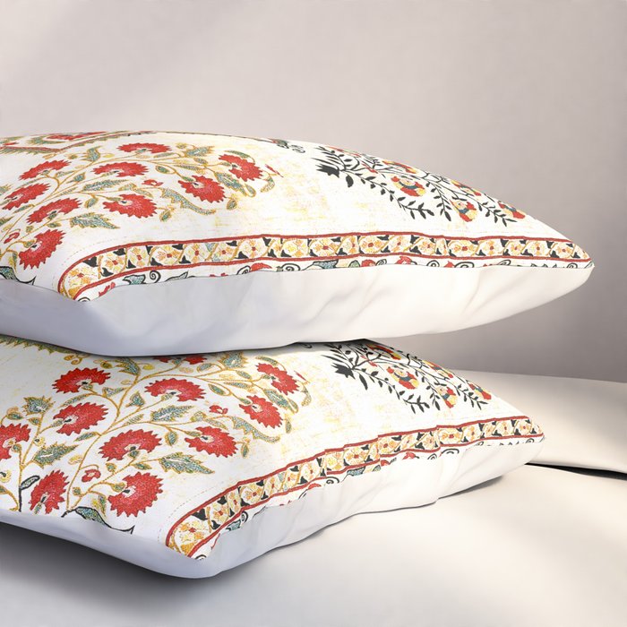 Bokhara Suzani Southwest Uzbekistan Embroidery Print Pillow Sham Gallery Image 3
