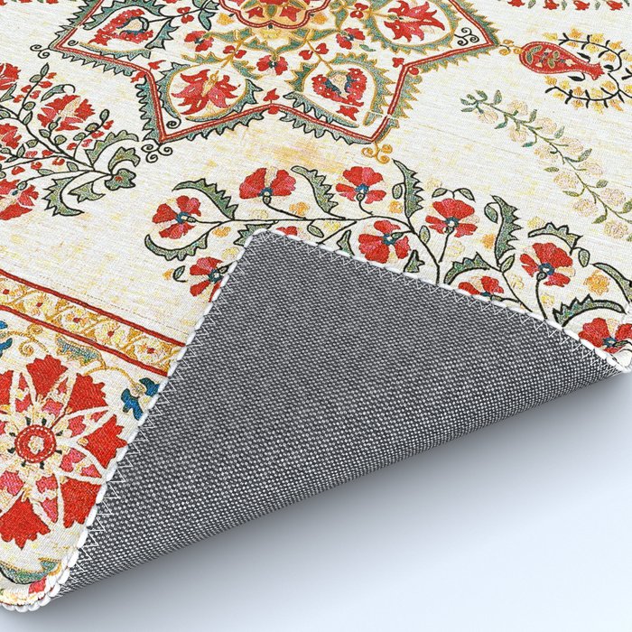Bokhara Suzani Southwest Uzbekistan Embroidery Print Rug Gallery Image 4