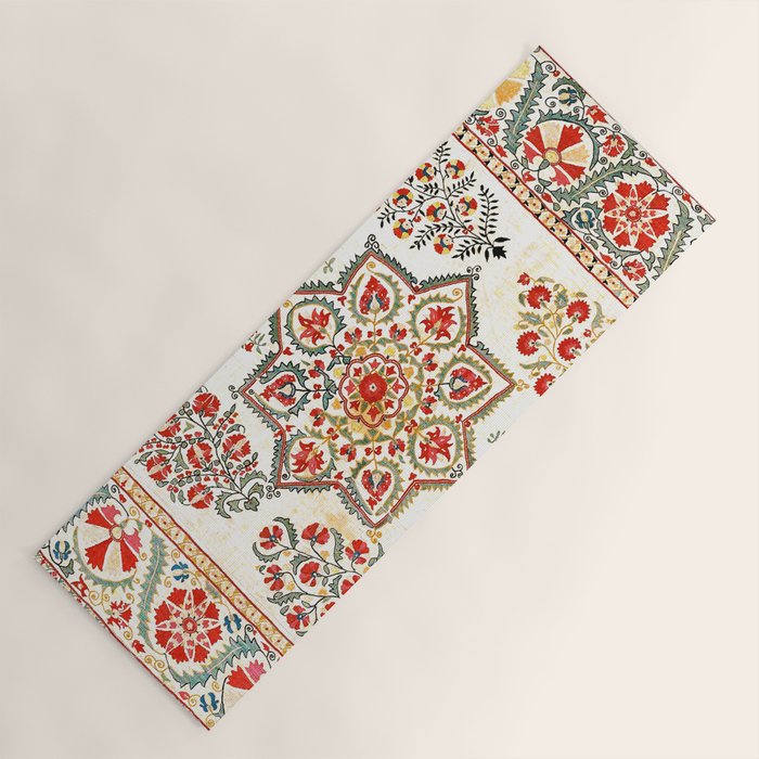 Bokhara Suzani Southwest Uzbekistan Embroidery Print Yoga Mat Gallery Image 1