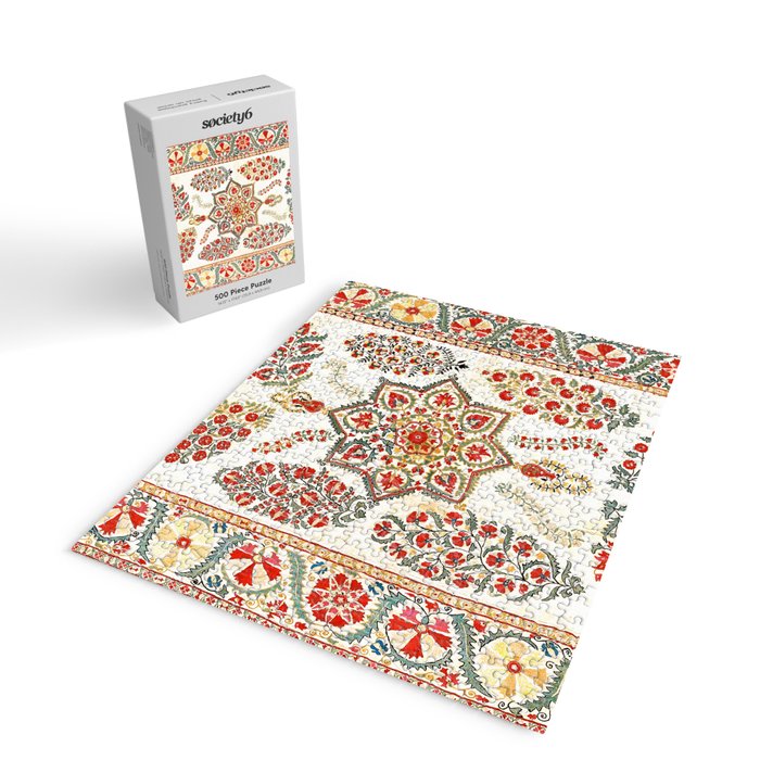 Bokhara Suzani Southwest Uzbekistan Embroidery Print Jigsaw Puzzle Gallery Image 2