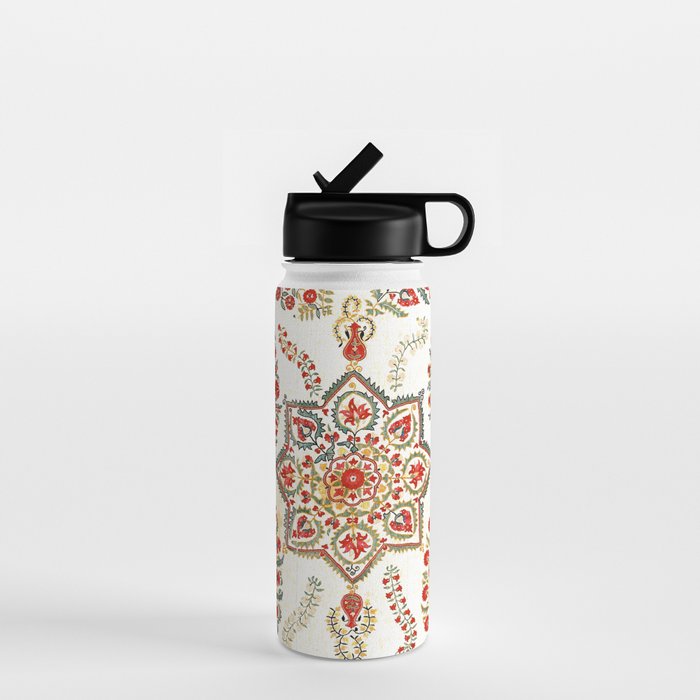 Bokhara Suzani Southwest Uzbekistan Embroidery Print Water Bottle Gallery Image 1