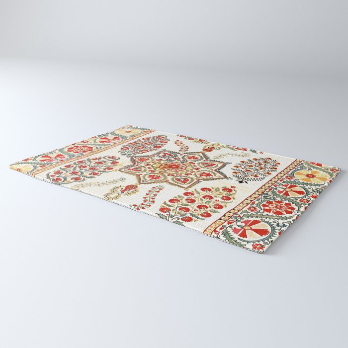 Bokhara Suzani Southwest Uzbekistan Embroidery Print Rug Gallery Image 3