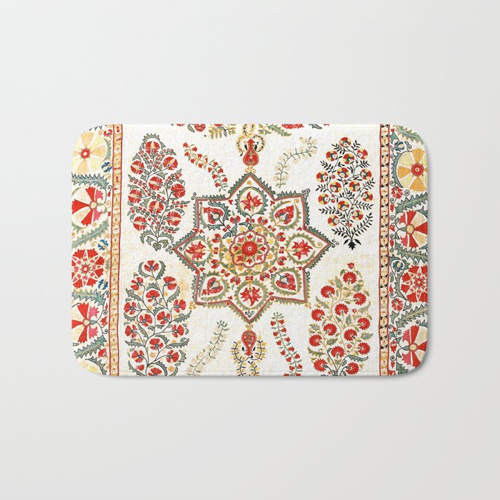 Bokhara Suzani Southwest Uzbekistan Embroidery Print Bath Mat Gallery Image 1