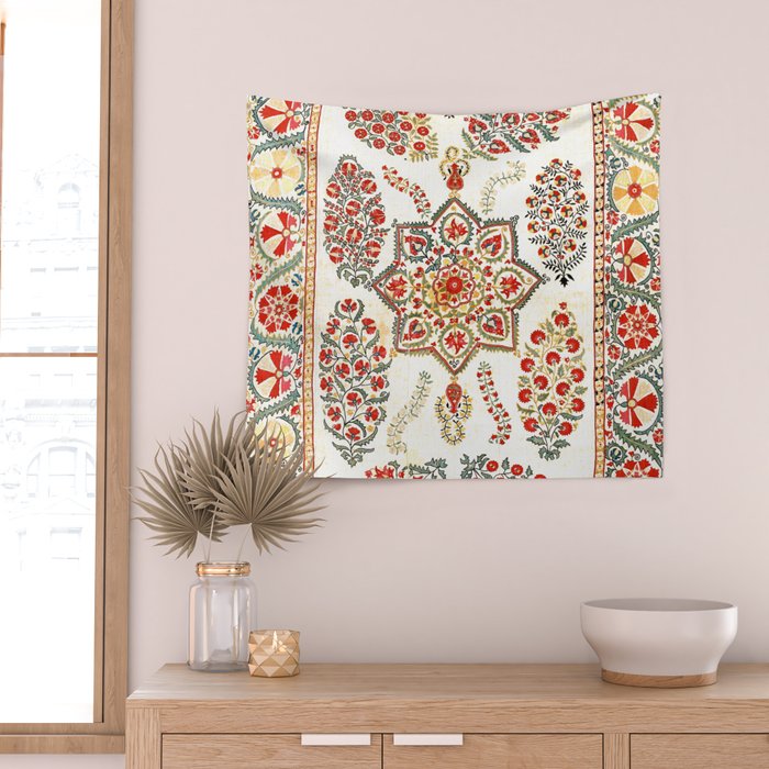Bokhara Suzani Southwest Uzbekistan Embroidery Print Wall Tapestry Gallery Image 2