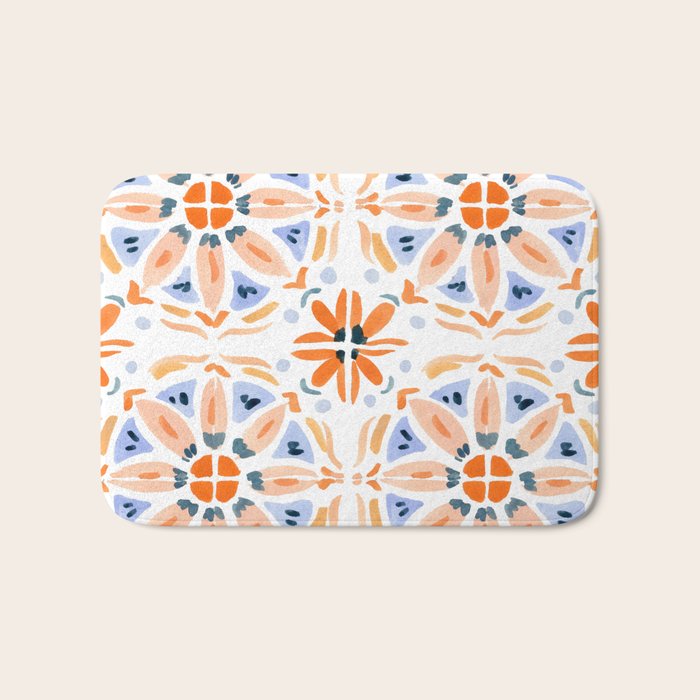 Red and Pink Tiles Bath Mat Gallery Image 1