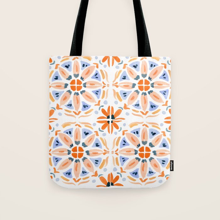 Red and Pink Tiles Tote Bag Gallery Image 1