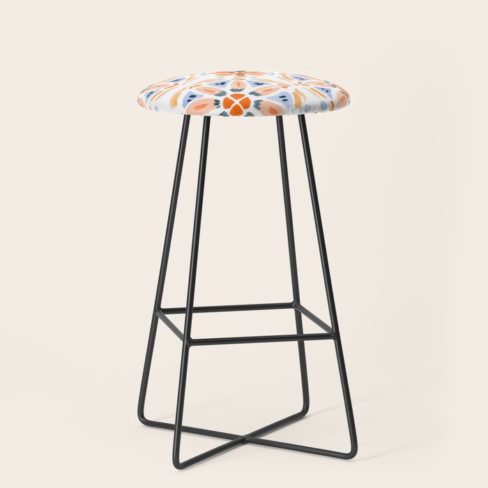 Red and Pink Tiles Stool Gallery Image 1