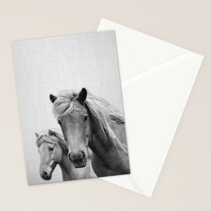 Horses - Black & White Stationery Card Gallery Image 2