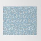 Hand drawn flower nature art pattern Throw Blanket Gallery Image 2