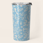 Hand drawn flower nature art pattern Travel Mug Gallery Image 2