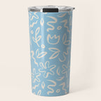 Hand drawn flower nature art pattern Travel Mug Gallery Image 1